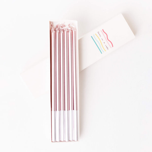 Pack 12 velas rosa gold